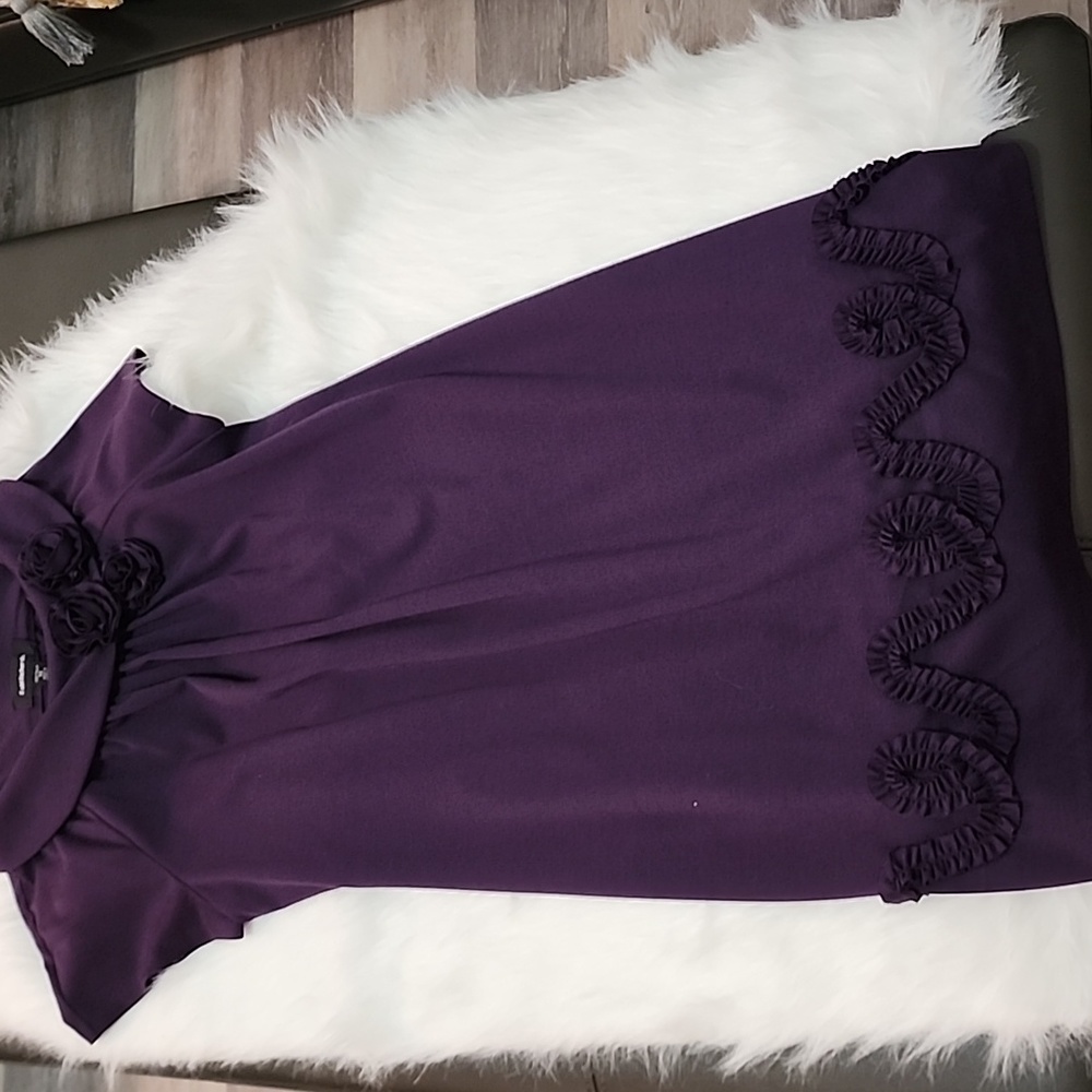 R & M Richard's tall size 14 eggplant color dress - Picture 3 of 4